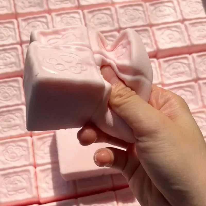 Squishy Strawberry Cube Stress Relief Toy | Slow Rebound Sensory Fidget Squeeze