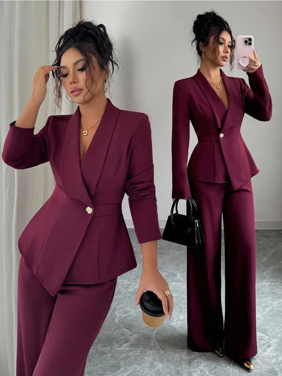 Women's 2 Piece Business Suit  - Temperament Fashion