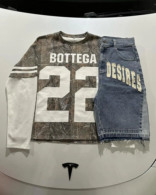 Y2K Sports Camouflage Jerseys Goth Oversized Loose Bough Pattern Long-sleeved Shirt Hip Hop Sweatshirt Street Wear