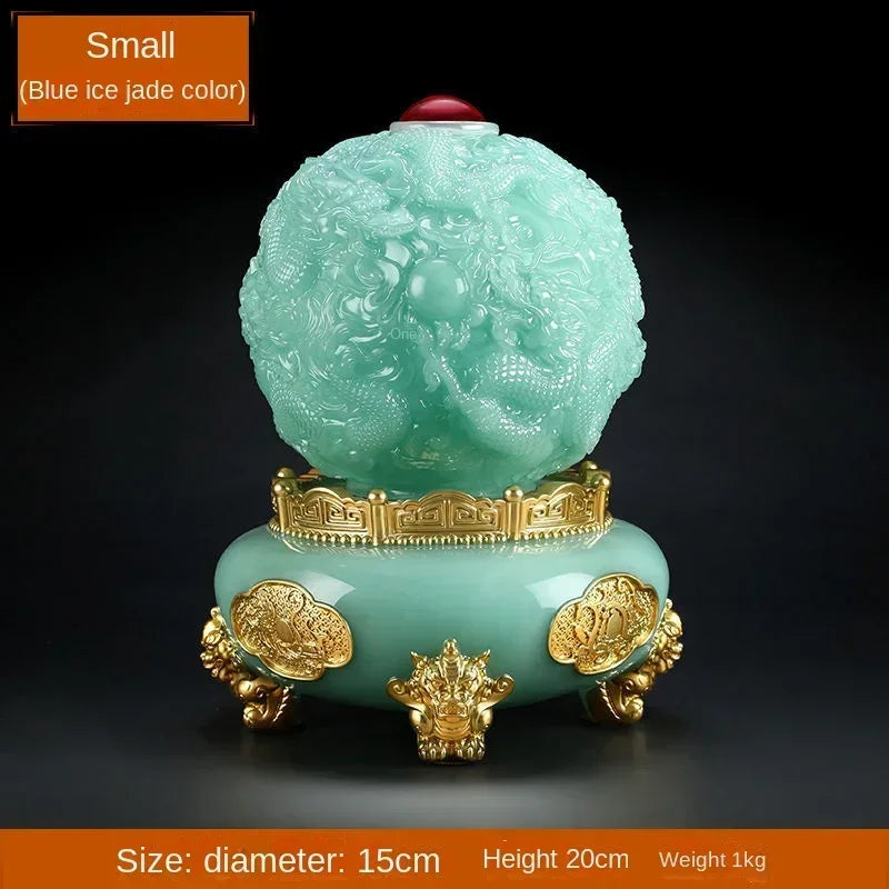 Feng Shui Attract Wealth Dragon Nine Turns Qiankun Tripod Ornaments Home Living Room Store Opening Decor