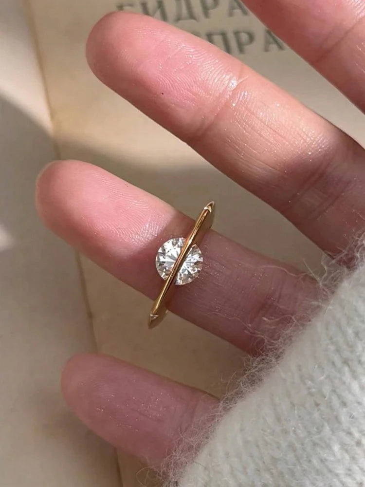 925 Sterling Silver Fashion Planet Around Advanced White Zircon Ring For Women Wedding Party Daily High Quality Fine Jewelry