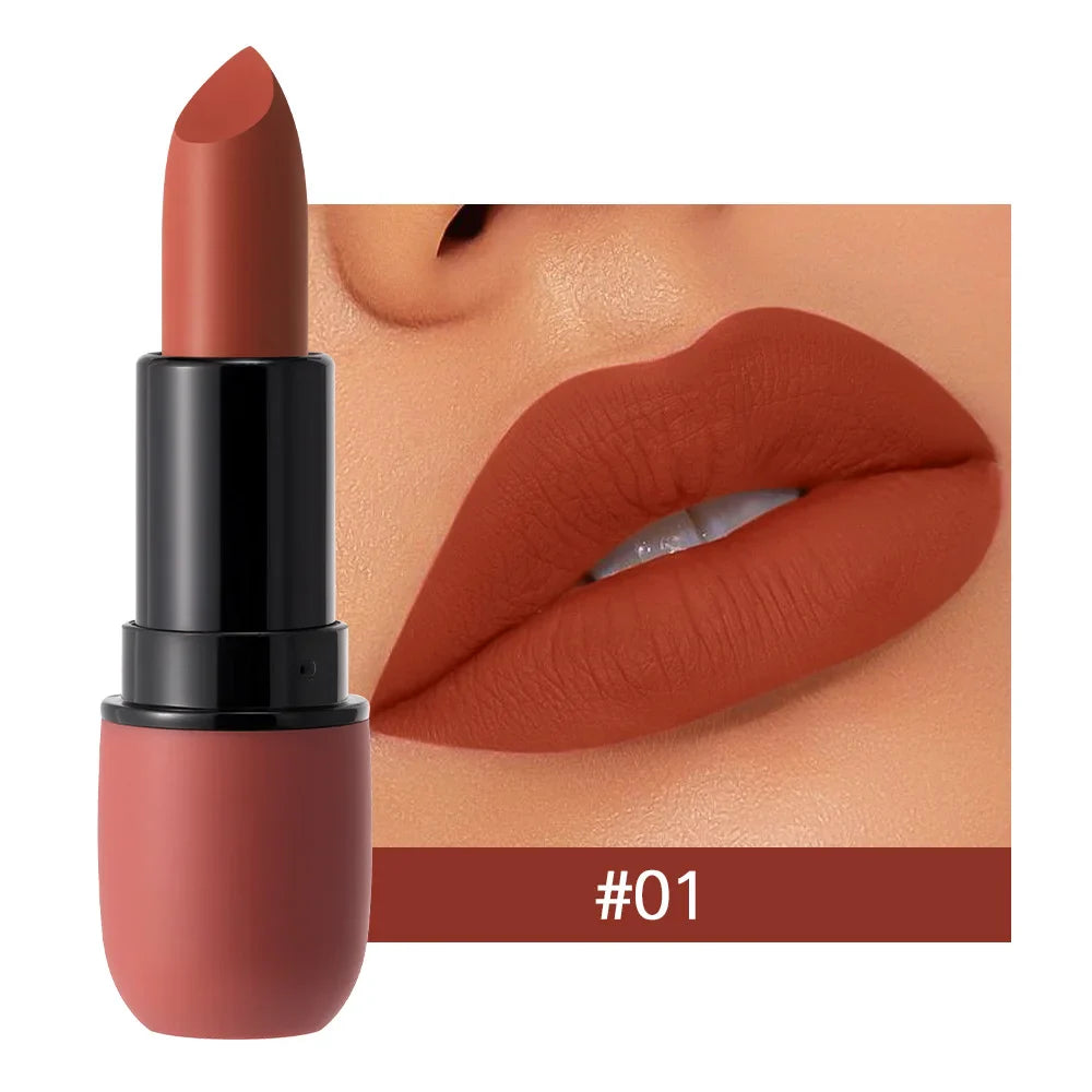6-Color Matte Lipstick: Velvet Lip Color, Smooth, Waterproof, Long-Lasting Color Lip Makeup-6