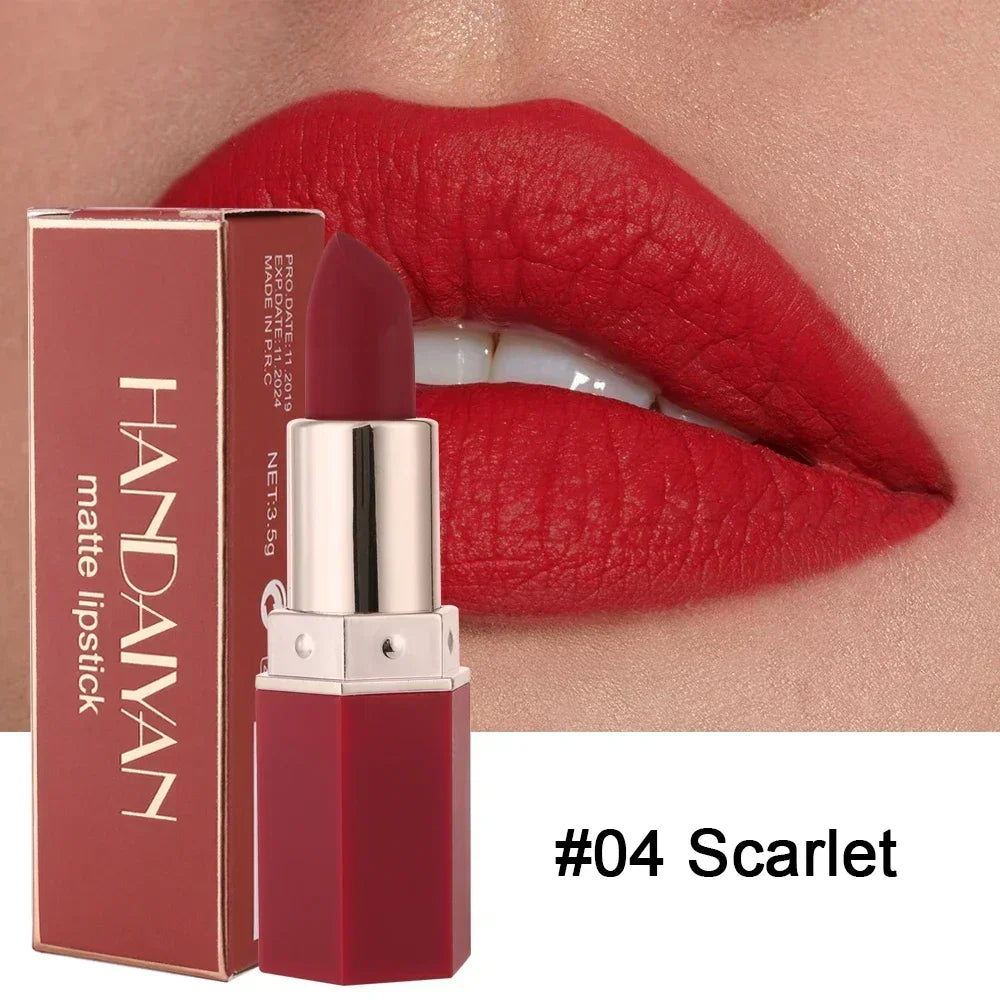 Long Lasting Velvet Matte Lipstick Waterproof Non-stick Cup Lip Sticks Sexy Nude Brown Red Pink Lipsticks Women Makeup Cosmetics