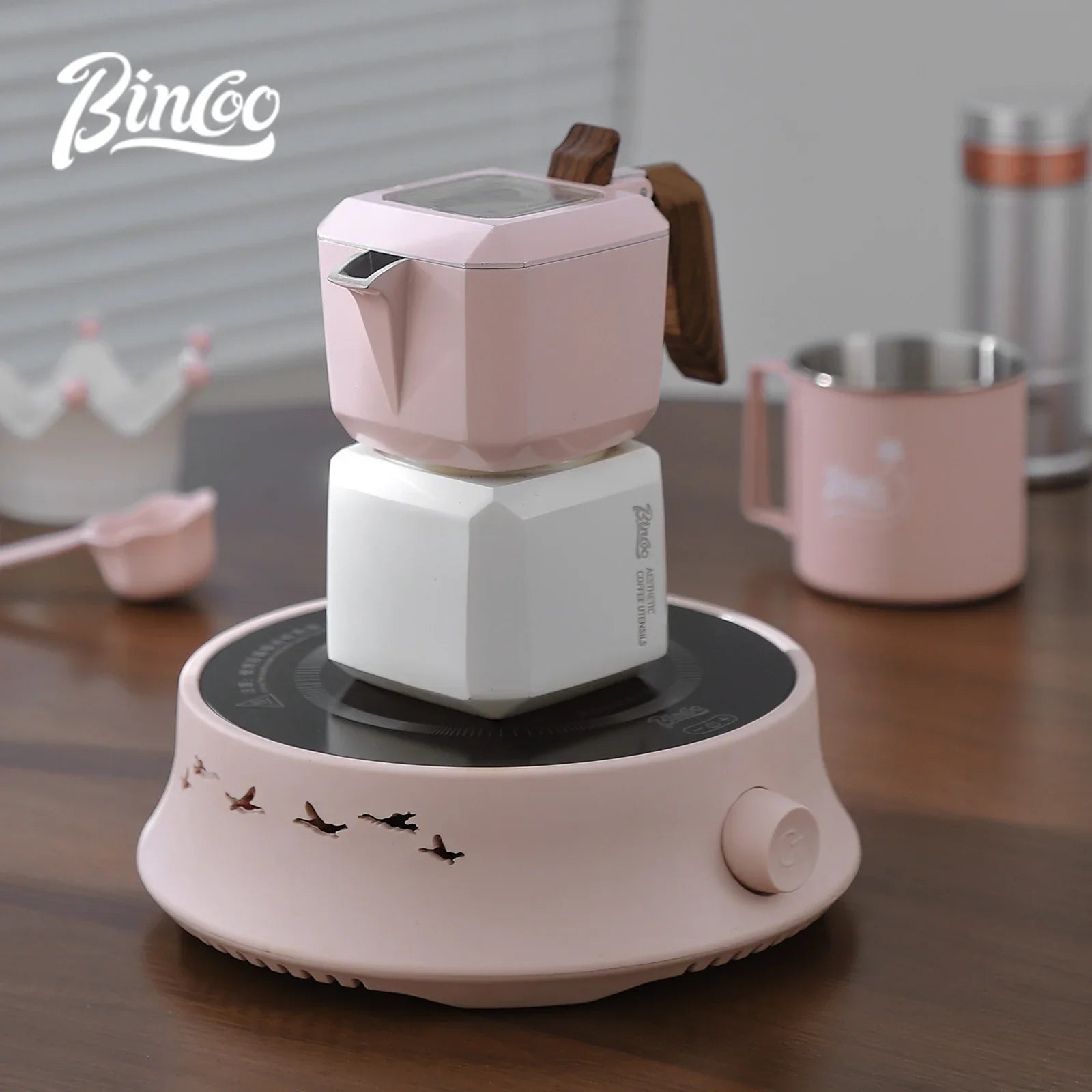 Double Valve Moka Pot Square Coffee Pot Espresso Pot Coffee Extraction Maker-0