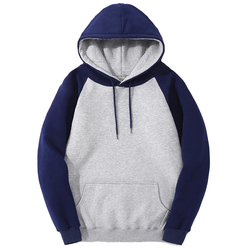 Color Collision Hoodie Men Women Autumn Winter Loose Oversized Clothing Warm Fleece Raglan Splicing Hooded Couple Sweatshirts