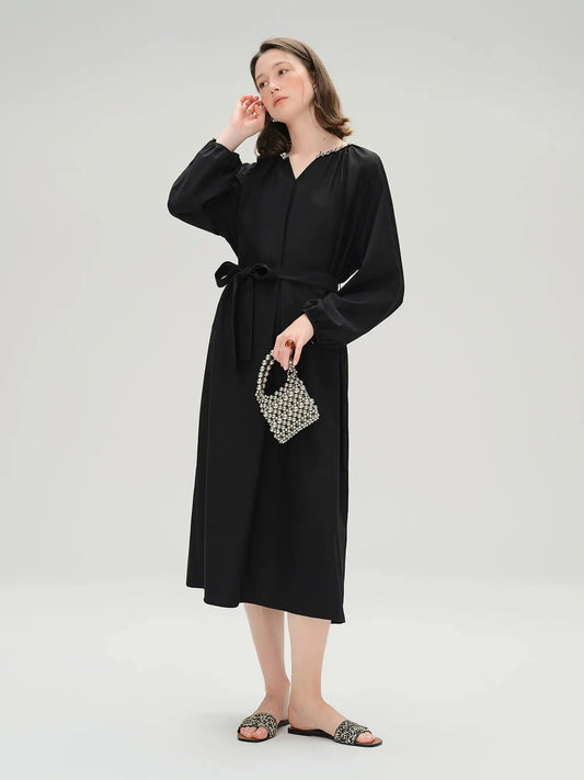 Plus Size Casual Black Maxi Dress