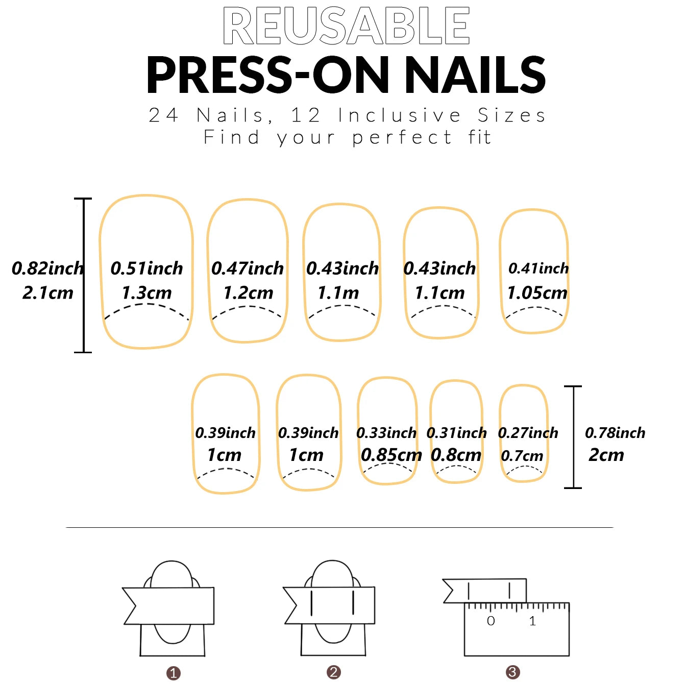 Pretty Press-Ons: 24 Pcs