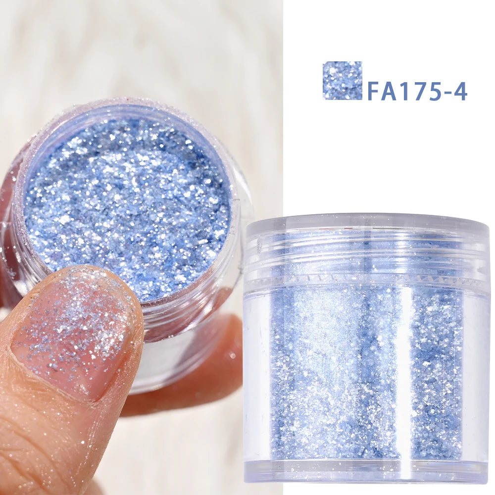 5g Laser Holographic Bulk Glitter Nail Shining Sparkly Pigment Loose Fine Glitter Reflective Gel Polish Accessories Nail Powder