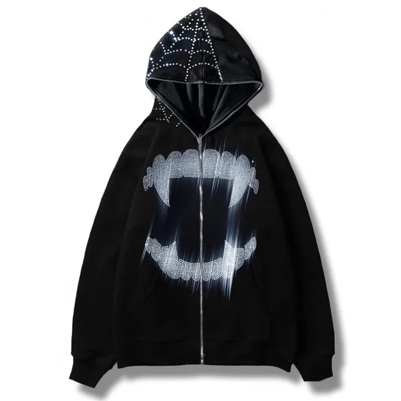 Skull Rhinestone Unisex Hoodie