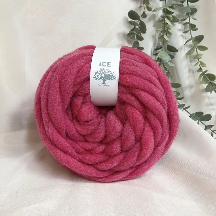 100g Giant Chunky Knitting Yarn - Icelandic Roving Imitation-Wool Super Soft for Arm Knit Crochet DIY Sweater Scarf Hat Projects