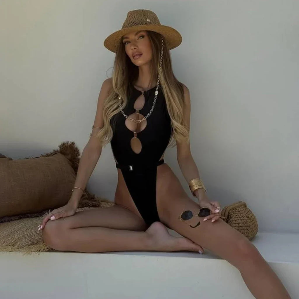 Sexy Women One Piece Swimsuit 2026 New Swimwear Bandeau Biquini Cut Out Monokini Push Up Swim Suit Female Bathingsuit Beachwear