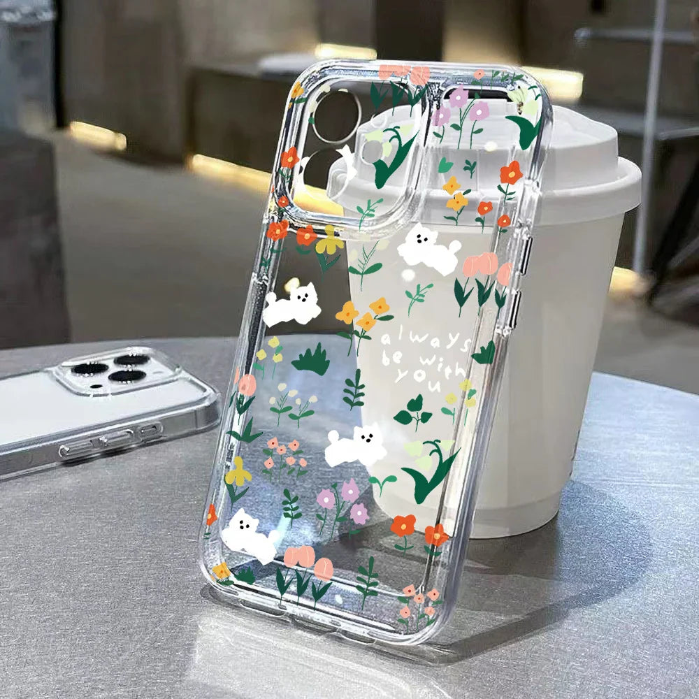 Flower Shockproof Silicone Cover Funda Phone Case