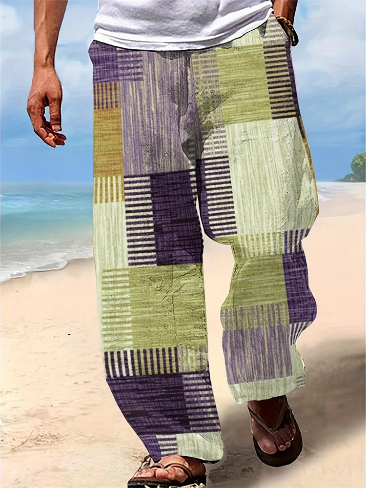 2025 Spring And Summer New Graffiti Drawstring Long Men's Sweatpants 3D Printed Beach Pants Men's Clothing Ground Casual Pants