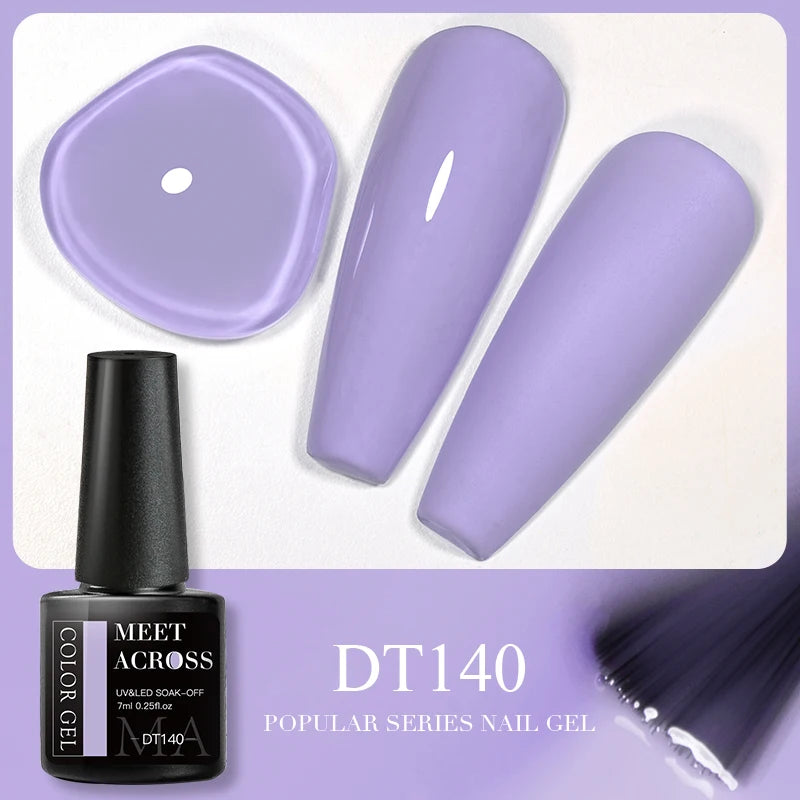 MEET ACROSS 7ml Reflective Glitter Gel Nail Polish Glitter Reflective Effect Semi Permanent UV LED Nail Art Gel Varnish Manicure