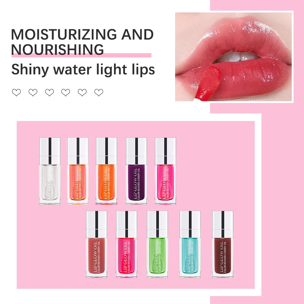 Jelly Moisturizing Lip Oil Plumping Sexy Lip Glow Oil Tinted Fashion Hydrating Lip Balm Lips Glow Oil Treatment Makeup Flat Lid