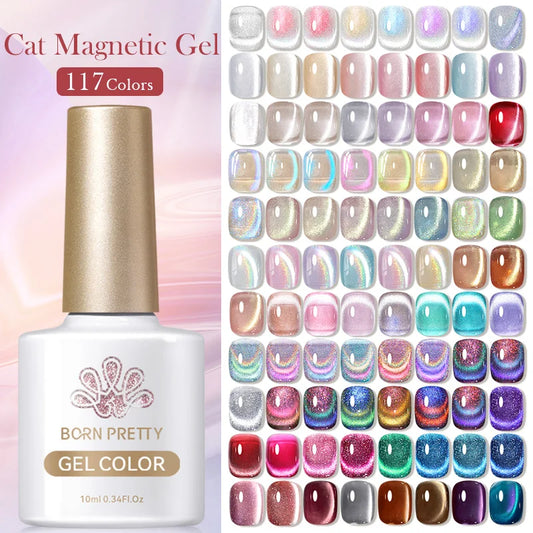 BORN PRETTY 117 Kleure Kat Magnetiese Gel Naellak 10ml Volledige Dekking Vernis Semi Permanent Super Pragtige Naels Manikuur