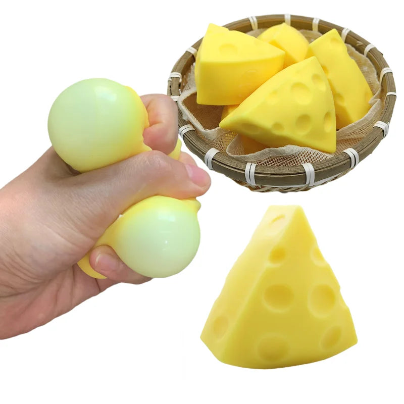 Cheese Squishy Toy | Soft Slow Rebound Stress Relief Fidget Toy for Adults