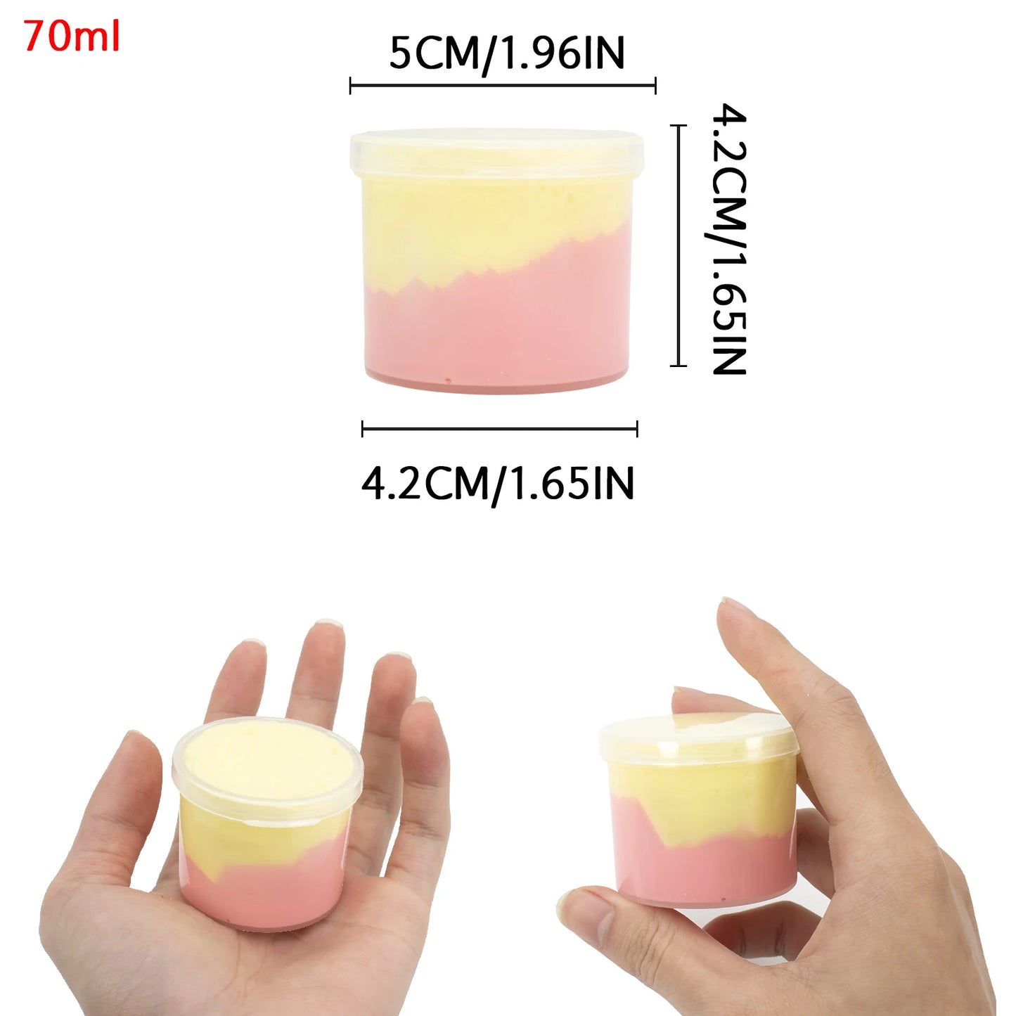 70ml Butter Fluffy Slime Kit Fruit Bicolor Slime Super Soft Non-Sticky and Scented for Kids Ideal Birthday Party Favor Gift