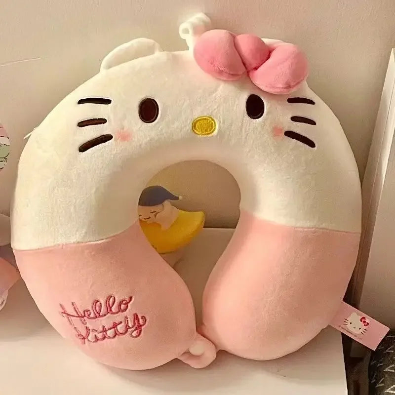 Sanrio Cute U-shaped Neck Pillow Hello Kitty Purin Pochacco Portable Nap Pillow Perfect for Neck Support Kuromi Plush Toy