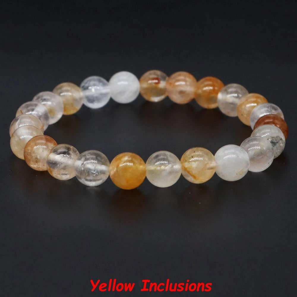 Natural Stone Bracelet Healing Crystal Amethyst Quartz Agate Round Loose Bead Elastic Stretch Bangle For Women Men Jewelry Gifts