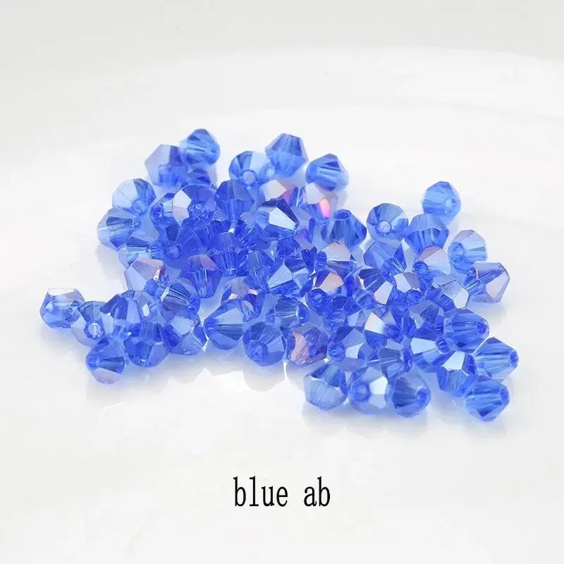 200pcs Glass Bicone Beads 4mm Crystal Beads Jewelry Making Supply for DIY Projects, Bracelets, Necklaces, Earrings