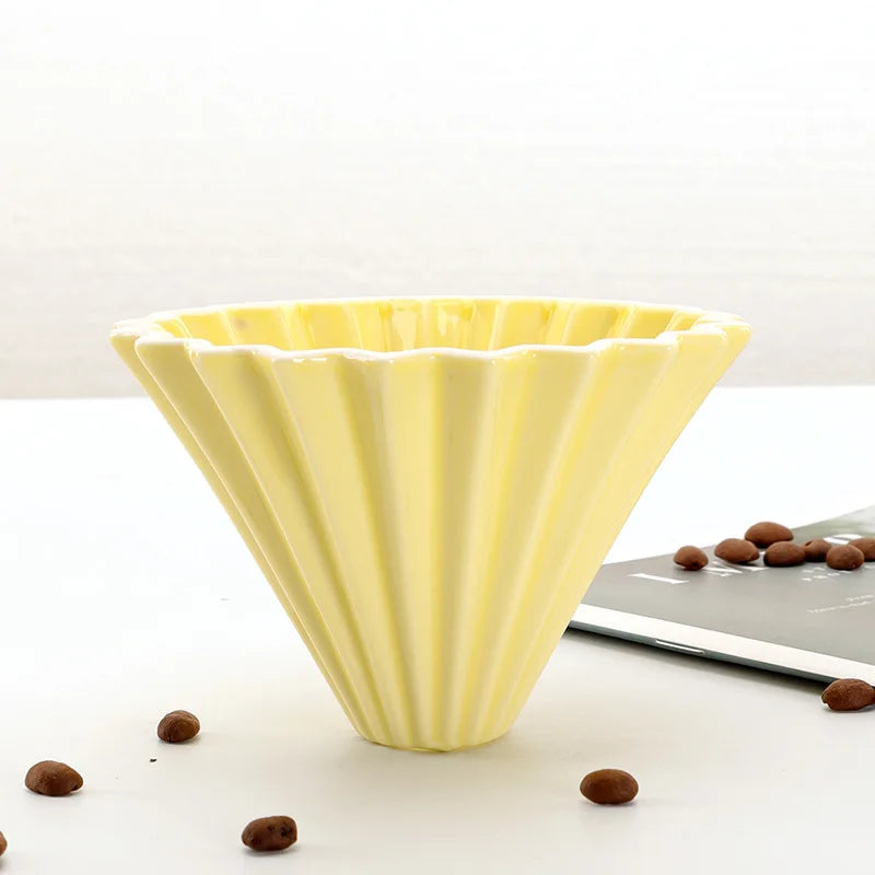 StepUp Coffee Origami Ceramic Pour Over Dripper, Handmade Cone Brewer-20