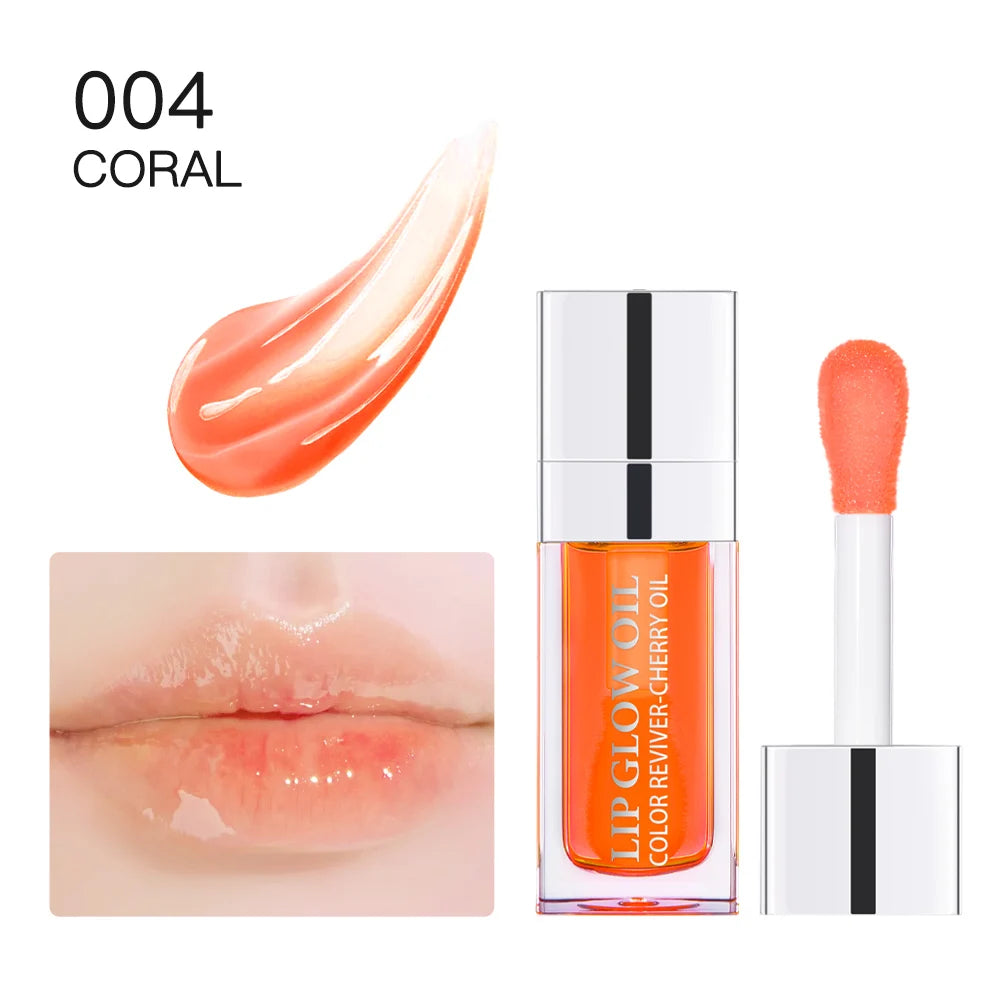 Jelly Moisturizing Lip Oil Plumping Sexy Lip Glow Oil Tinted Fashion Hydrating Lip Balm Lips Glow Oil Treatment Makeup Flat Lid