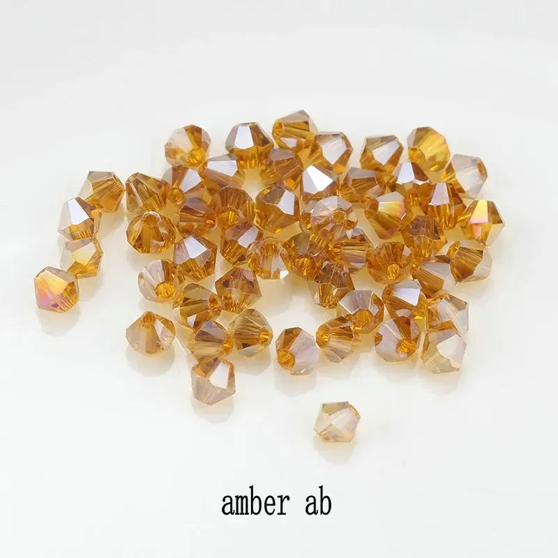 200pcs Glass Bicone Beads 4mm Crystal Beads Jewelry Making Supply for DIY Projects, Bracelets, Necklaces, Earrings