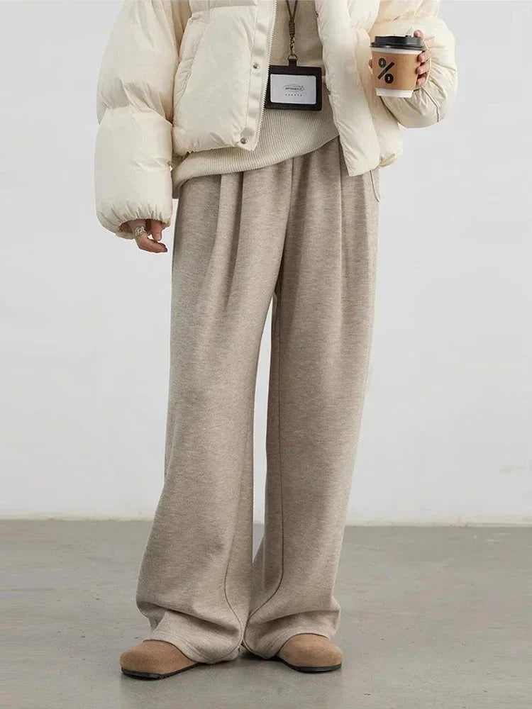 Women’s High Waisted Wide Leg Winter Pants Plush & Thick