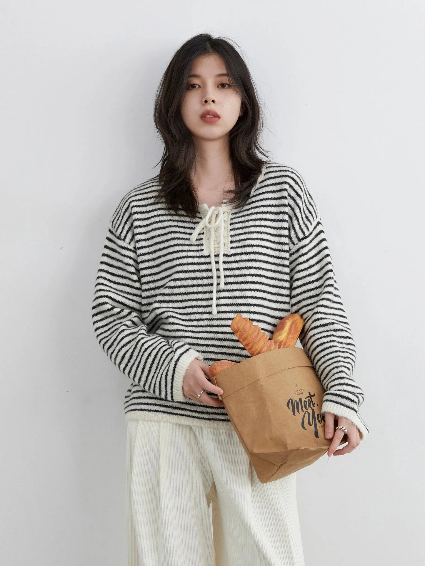 Retro Striped Pullover Loose Autumn & Winter Jumper