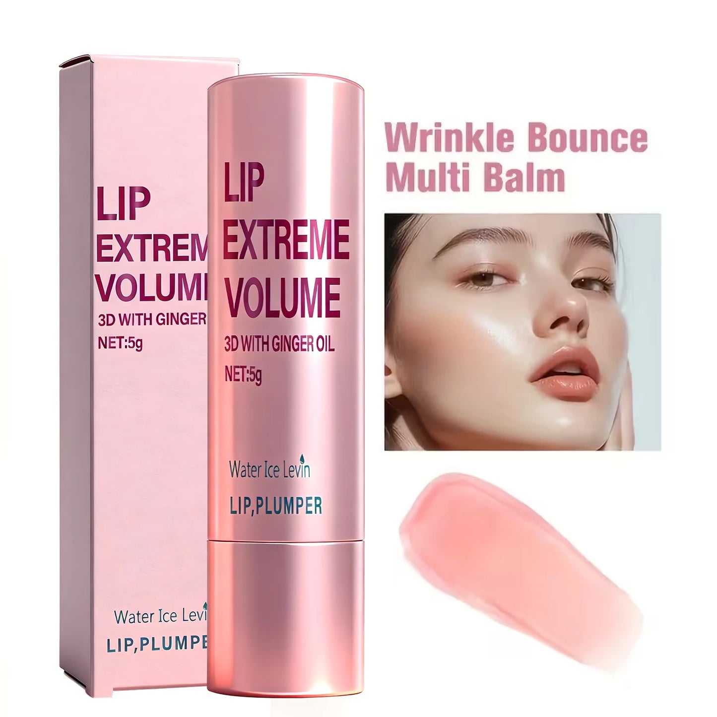 Plumping Lip Gloss Serum 5g with Ginger Oil - Moisturizing Non-Sticky Lip Care, Smooth & Voluminous Lips
