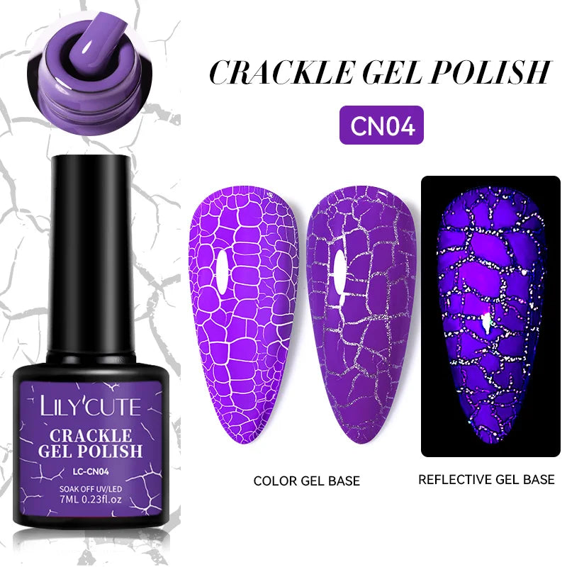 LILYCUTE 7ml Neon Reflective Nail Gel Polish Dark Flash Glitter Effect Fluorescent Gel Soak Off UV Gel Summer Nail Art Varnish