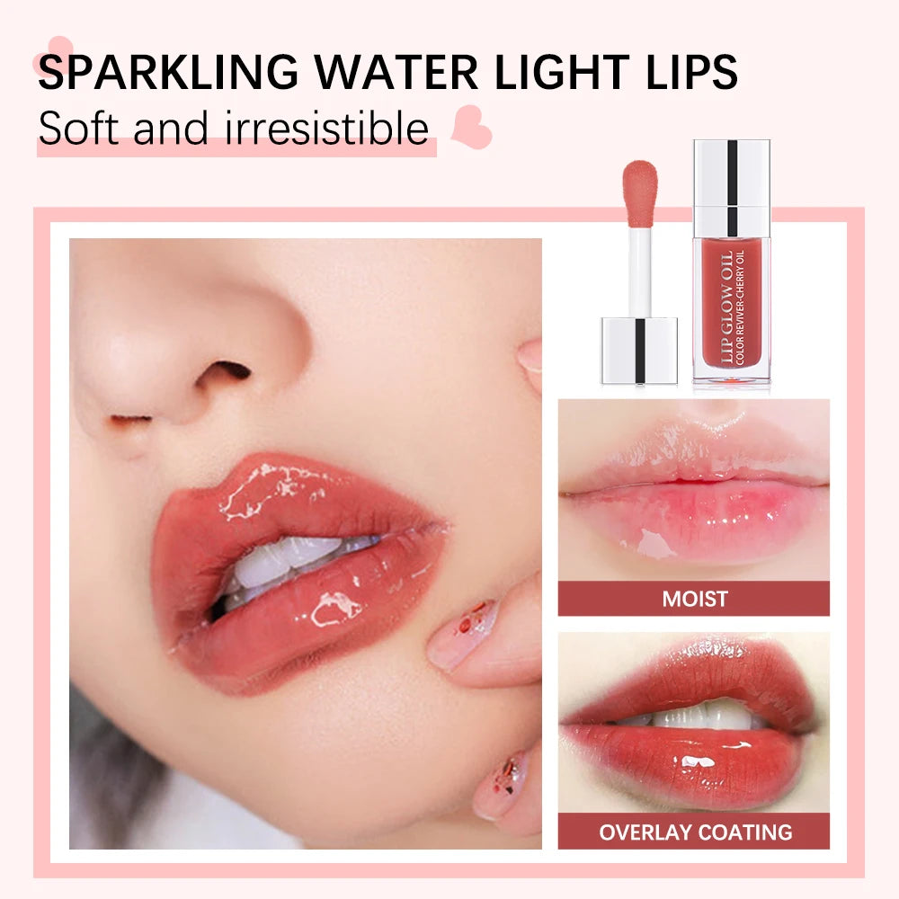 Jelly Moisturizing Lip Oil Plumping Sexy Lip Glow Oil Tinted Fashion Hydrating Lip Balm Lips Glow Oil Treatment Makeup Flat Lid