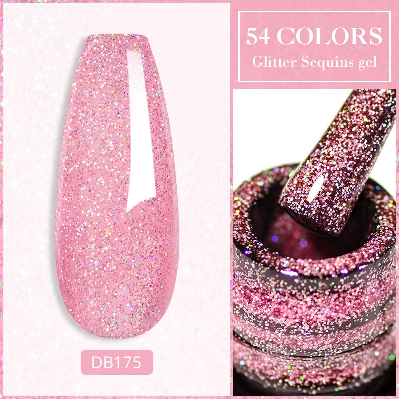 Mtssii 7ml Neon Snowflake Gel Nail Polish Fluorescent Gel UV LED Semi Permanent Glitter Snow Sequins Nails Art Design Varnishes