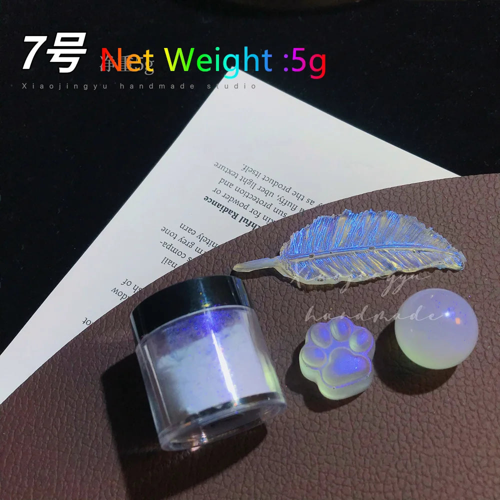 5g Laser Holographic Bulk Glitter Nail Shining Sparkly Pigment Loose Fine Glitter Reflective Gel Polish Accessories Nail Powder