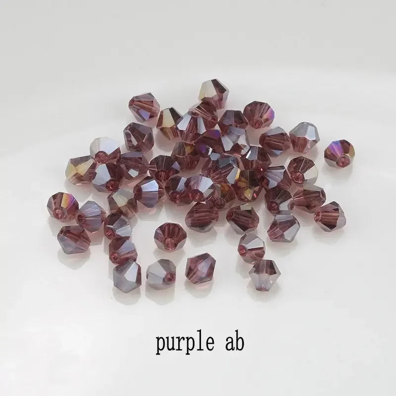 200pcs Glass Bicone Beads 4mm Crystal Beads Jewelry Making Supply for DIY Projects, Bracelets, Necklaces, Earrings