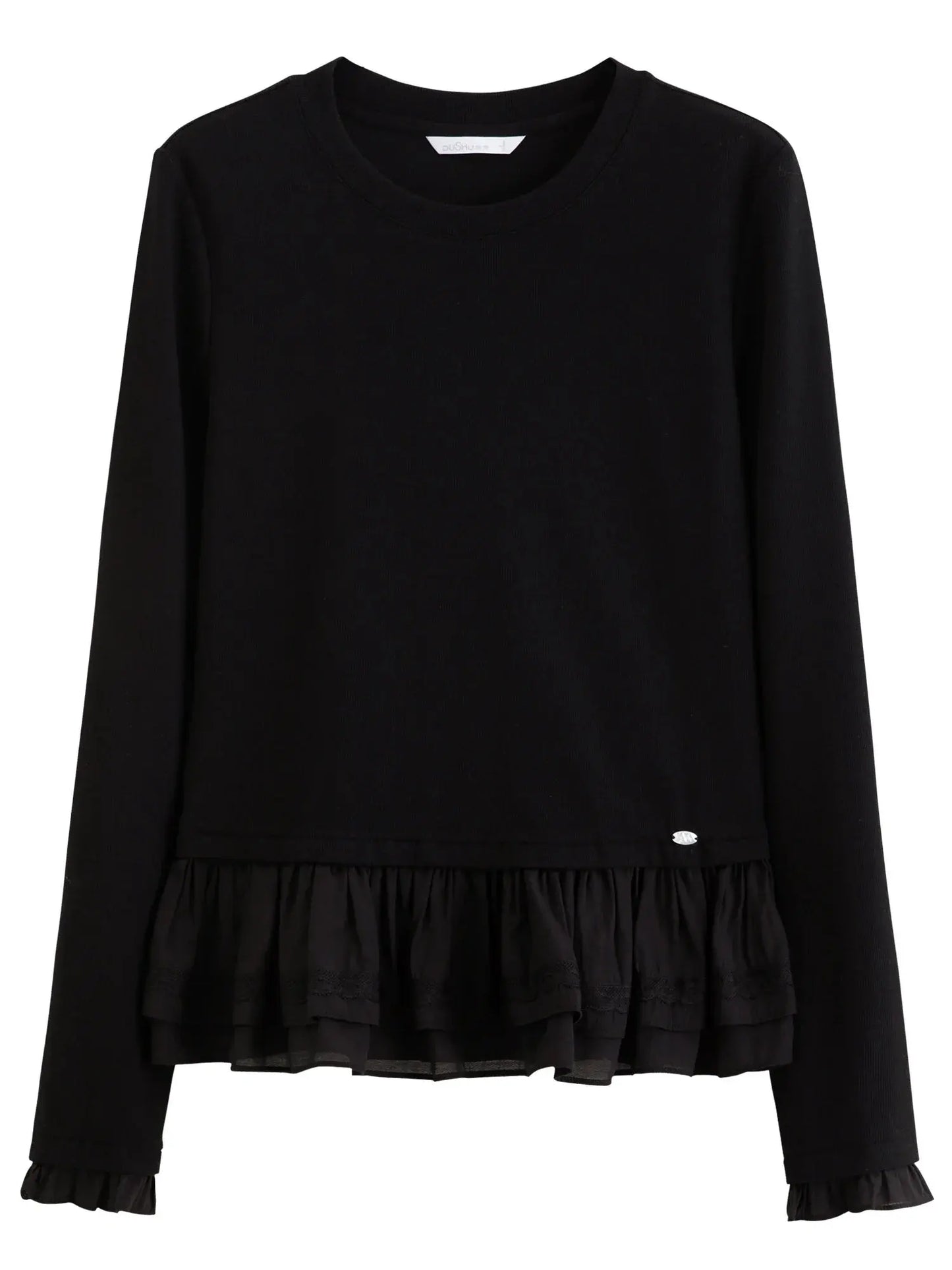 Women’s Ruffle Trim Knitted T-Shirt