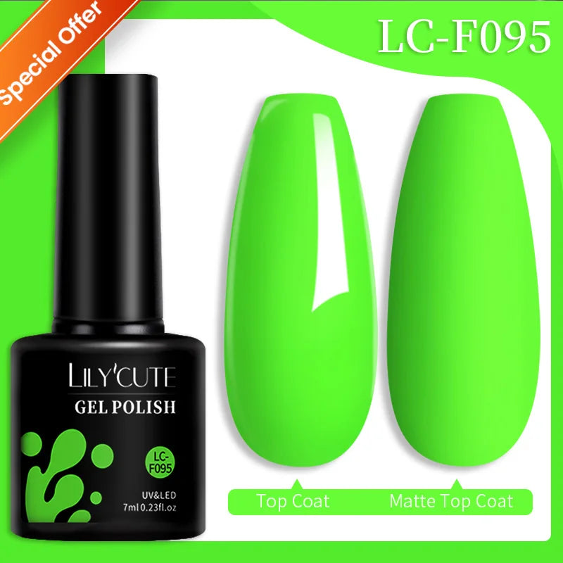 LILYCUTE 7ml Neon Reflective Nail Gel Polish Dark Flash Glitter Effect Fluorescent Gel Soak Off UV Gel Summer Nail Art Varnish