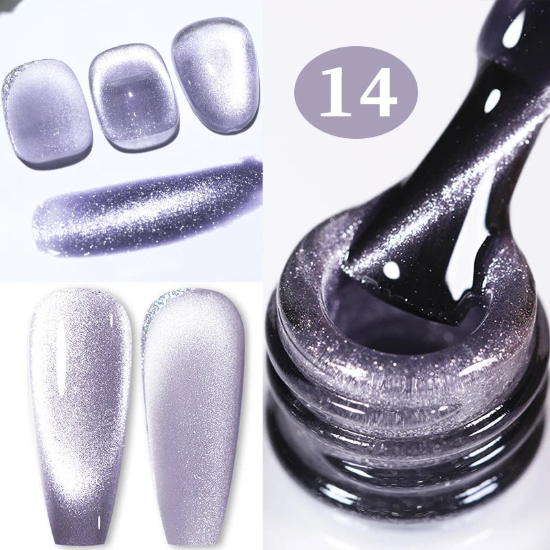 BORN PRETTY 10ml Rainbow Auroras Cat Magnetic Gel Nail Polish Holographics Nail Gel for Manicure Design Varnis Semi Permanent