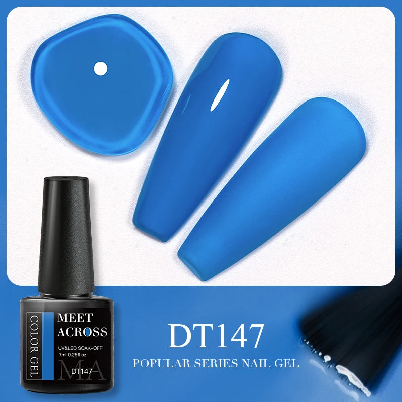 MEET ACROSS 7ml Reflective Glitter Gel Nail Polish Glitter Reflective Effect Semi Permanent UV LED Nail Art Gel Varnish Manicure