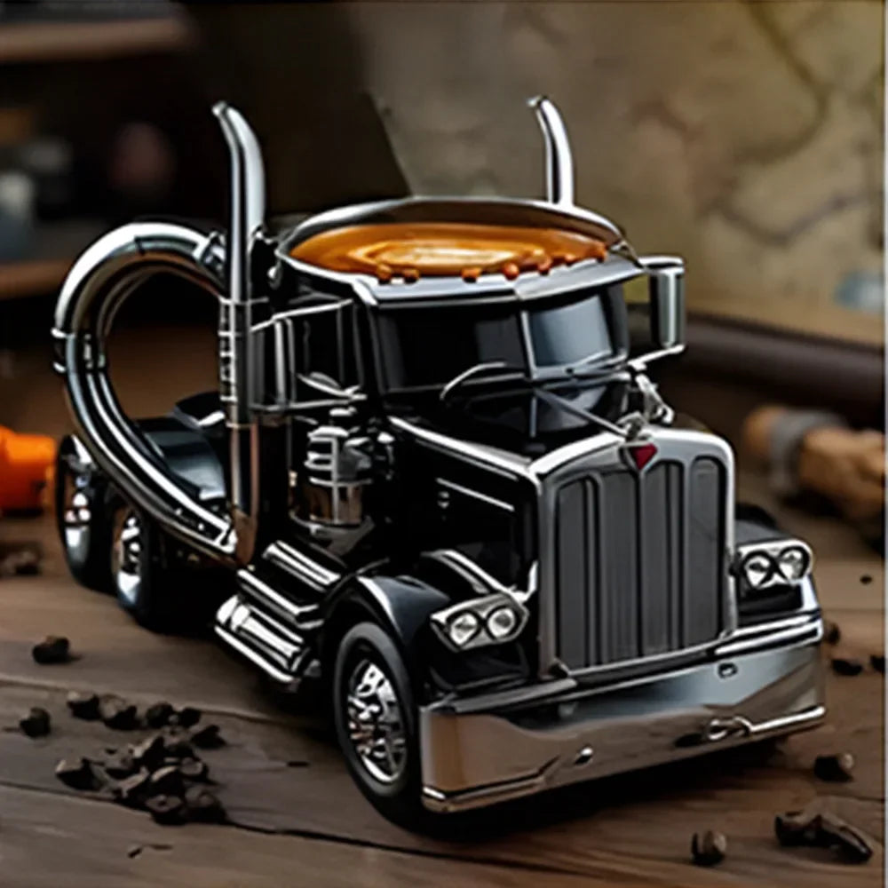 Durable Truck Coffee Mug Semi Truck Coffee Cup Handcrafted Semi-trailer Shaped Semi-Truck Coffee Mugs for Men Women