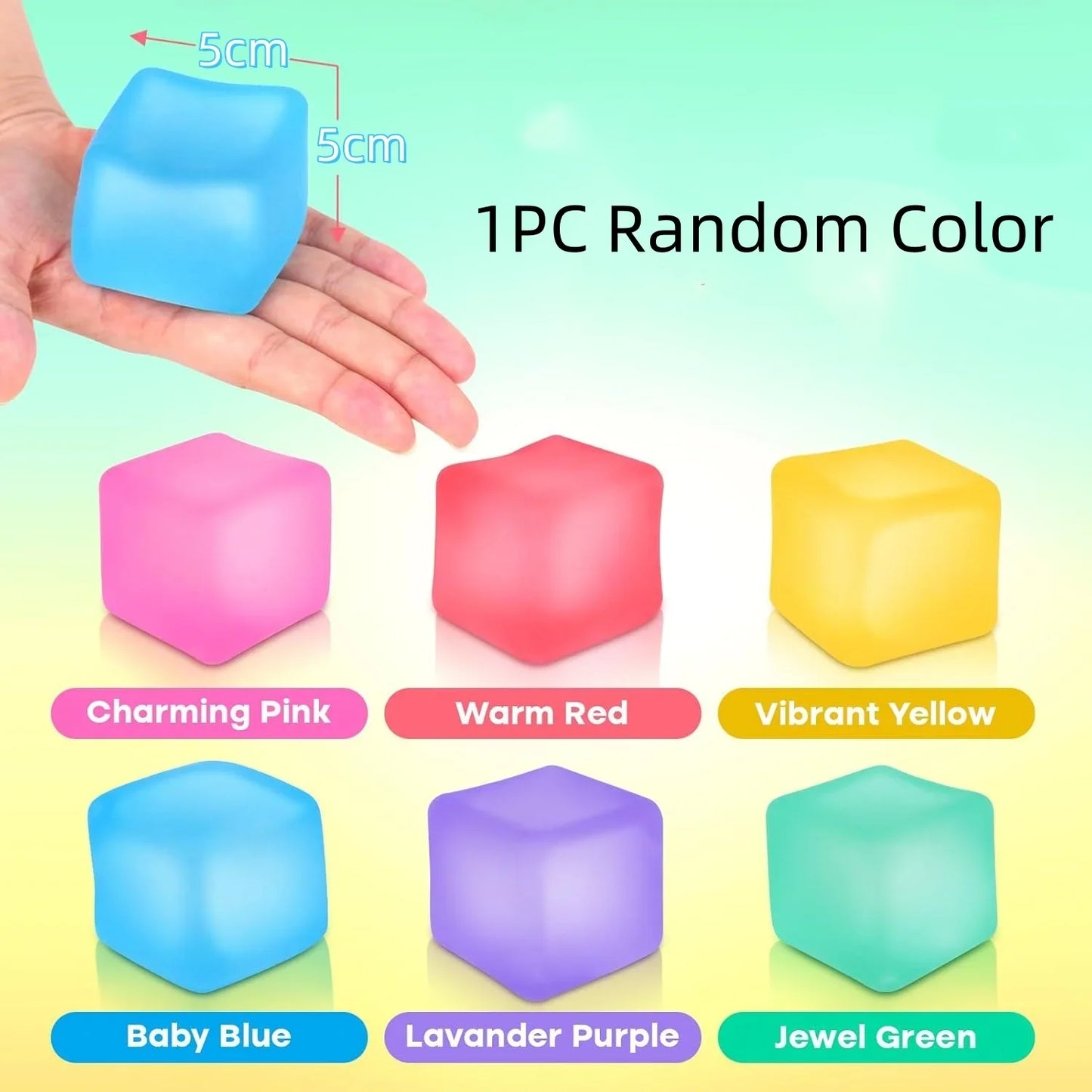 Stress Cube Squishy Fidget Toys | High Density Gel Filled Sensory Calming Toys
