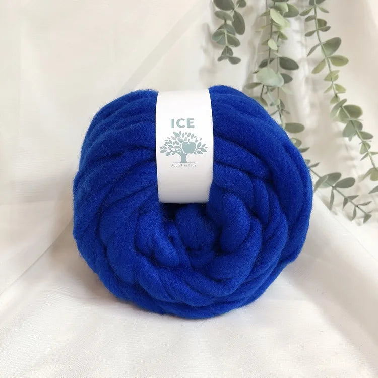 100g Giant Chunky Knitting Yarn - Icelandic Roving Imitation-Wool Super Soft for Arm Knit Crochet DIY Sweater Scarf Hat Projects