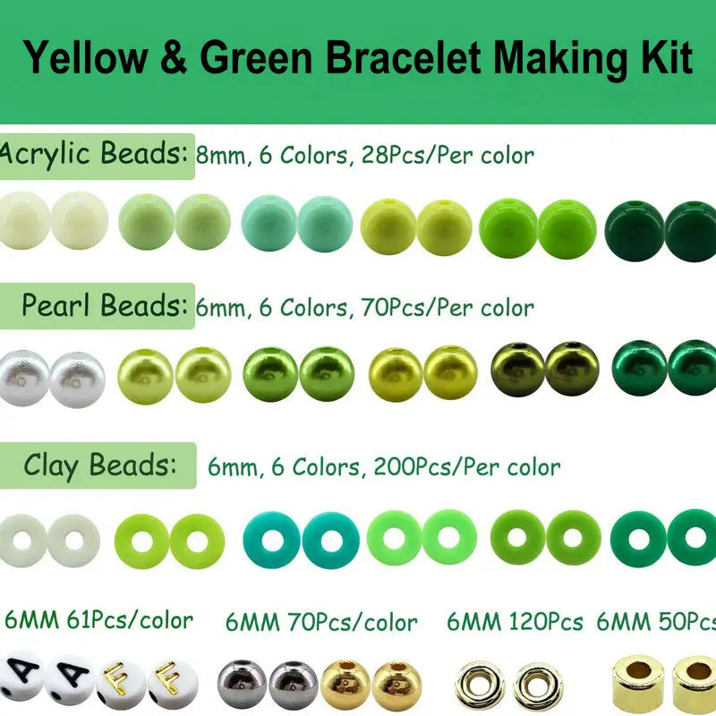2220pcs Clay Beads Bracelet Making Kit 24 Colors Flat Preppy Beads Polymer Clay Beads for Friendship Bracelets Making Craft DIY