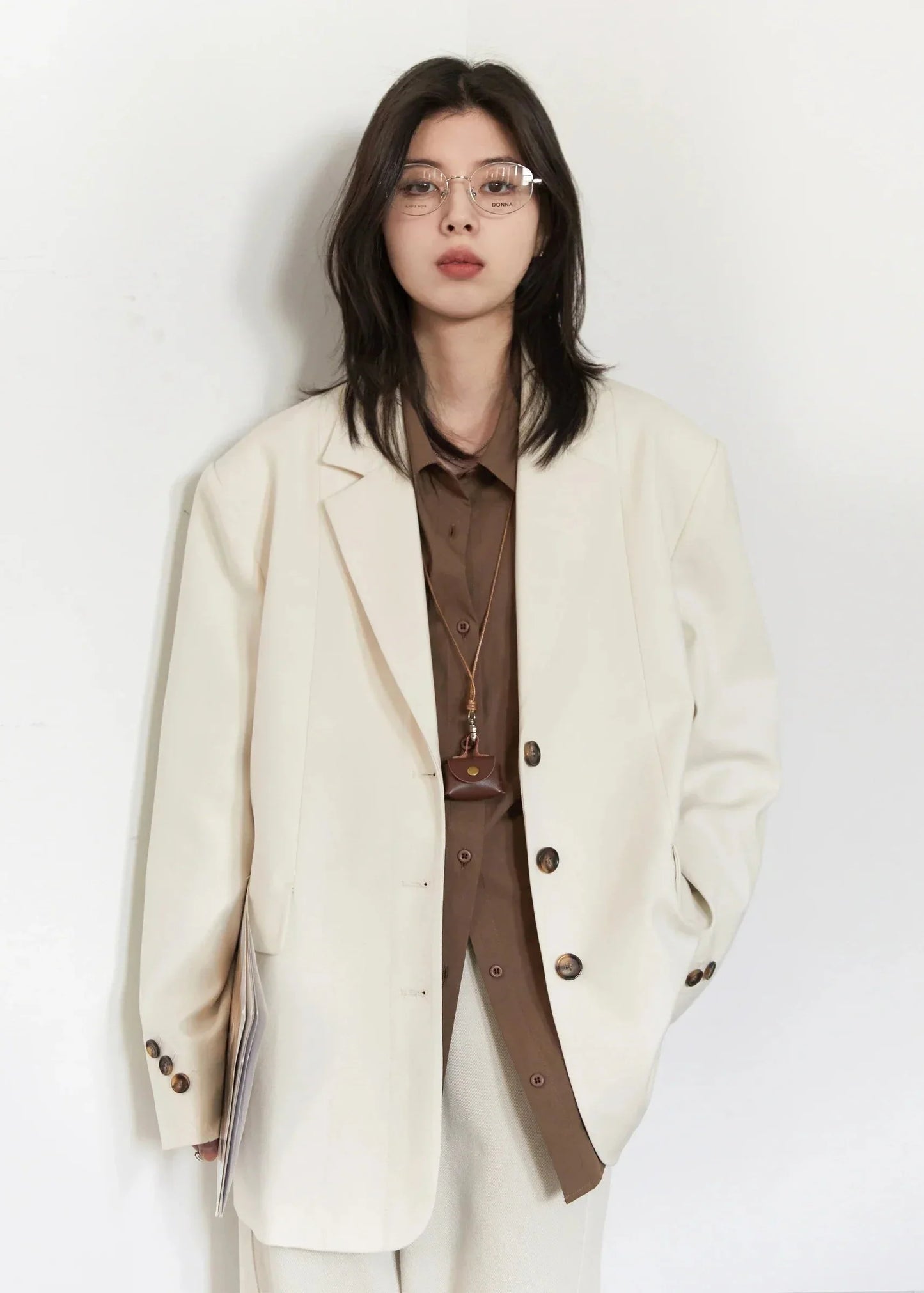 Casual Loose Blazer Single-Breasted Office Coat