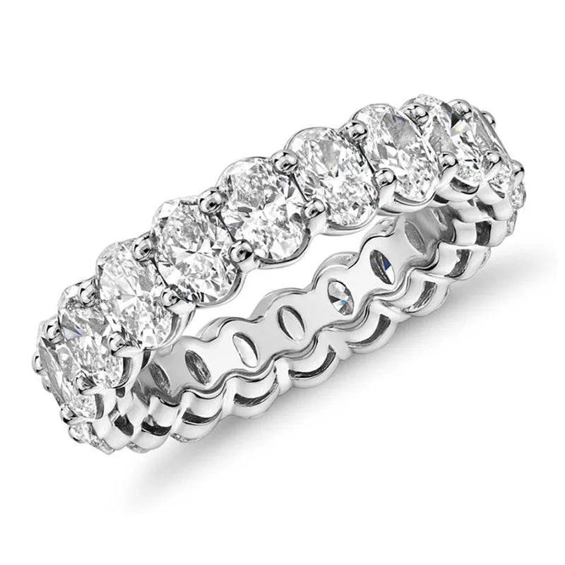 2022 Eternity Diamond Ring 925 Sterling silver Engagement Wedding Band Rings for Women Men Promise Birthday Party Jewelry Gift
