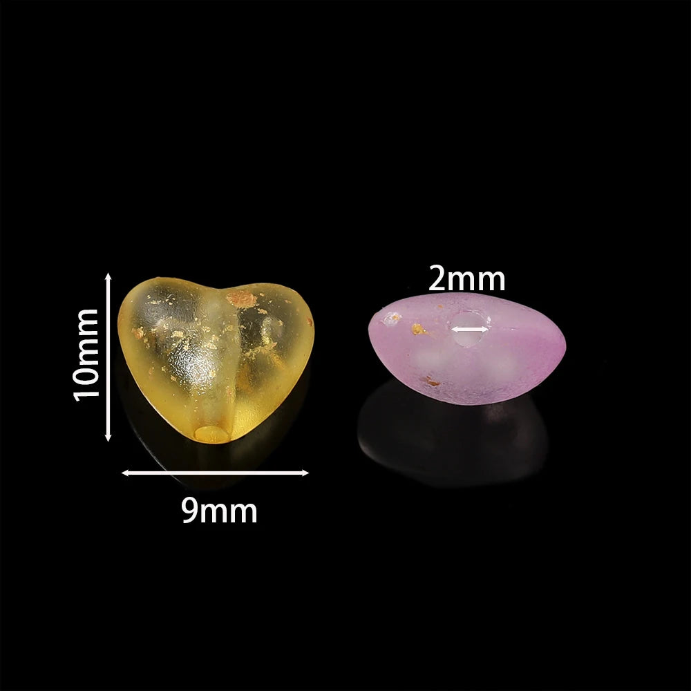 50pcs/lot Acrylic Heart Beads Gradient AB Color Large Crystal Loose Spacer Beads for Necklace Bracelet Pendant Jewelry Making