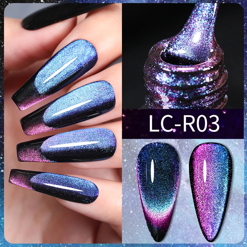 LILYCUTE 7ml Reflective Glitter Cat Magnetic Gel Nail Polish Semi permanent Soak Off UV LED Varnish Nail Supplies