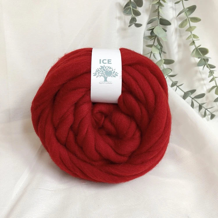 100g Giant Chunky Knitting Yarn - Icelandic Roving Imitation-Wool Super Soft for Arm Knit Crochet DIY Sweater Scarf Hat Projects