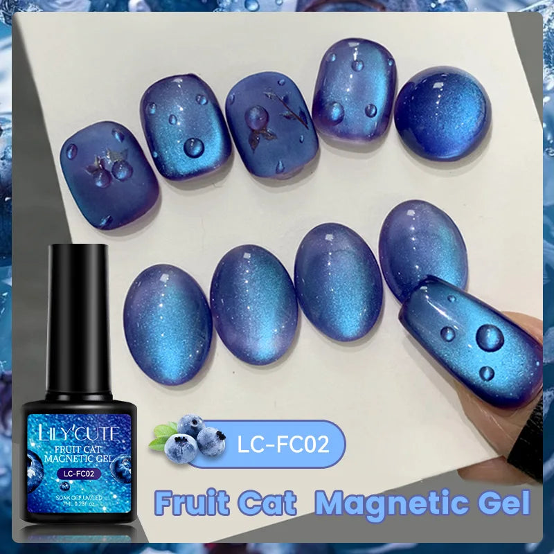 LILYCUTE 7ml Reflective Glitter Cat Magnetic Gel Nail Polish Semi permanent Soak Off UV LED Varnish Nail Supplies